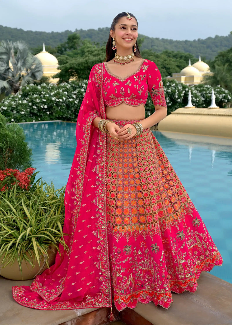 Nayoora Anaara Artisanal Embroidered Silk Heritage Lehenga
