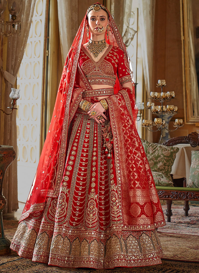 Nayoora Crimson Bridal Lehenga