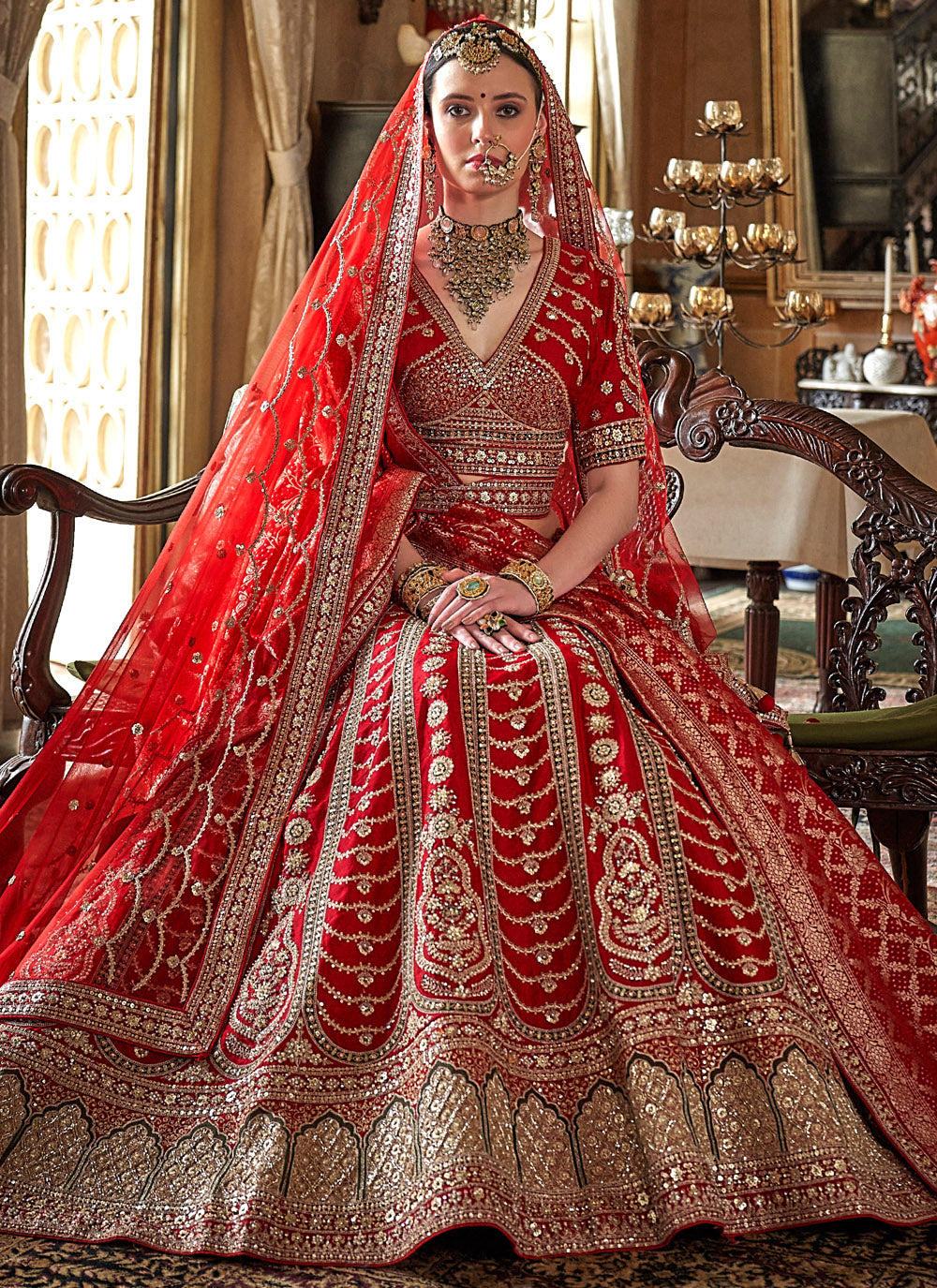 Nayoora Crimson Bridal Lehenga