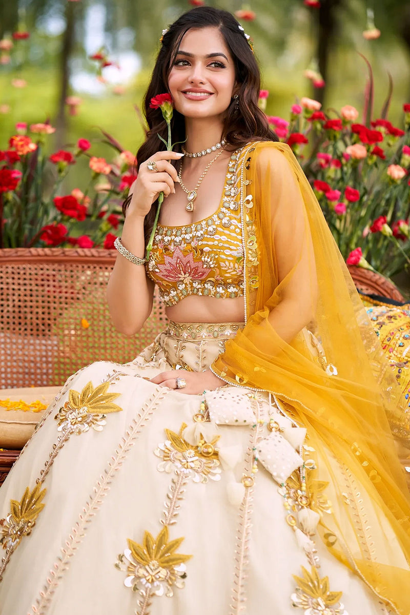 Nayoora Sunlit Lotus Embroidered Lehenga Set