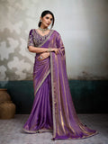 Nayoora Royal Amethyst Velvet Satin Saree