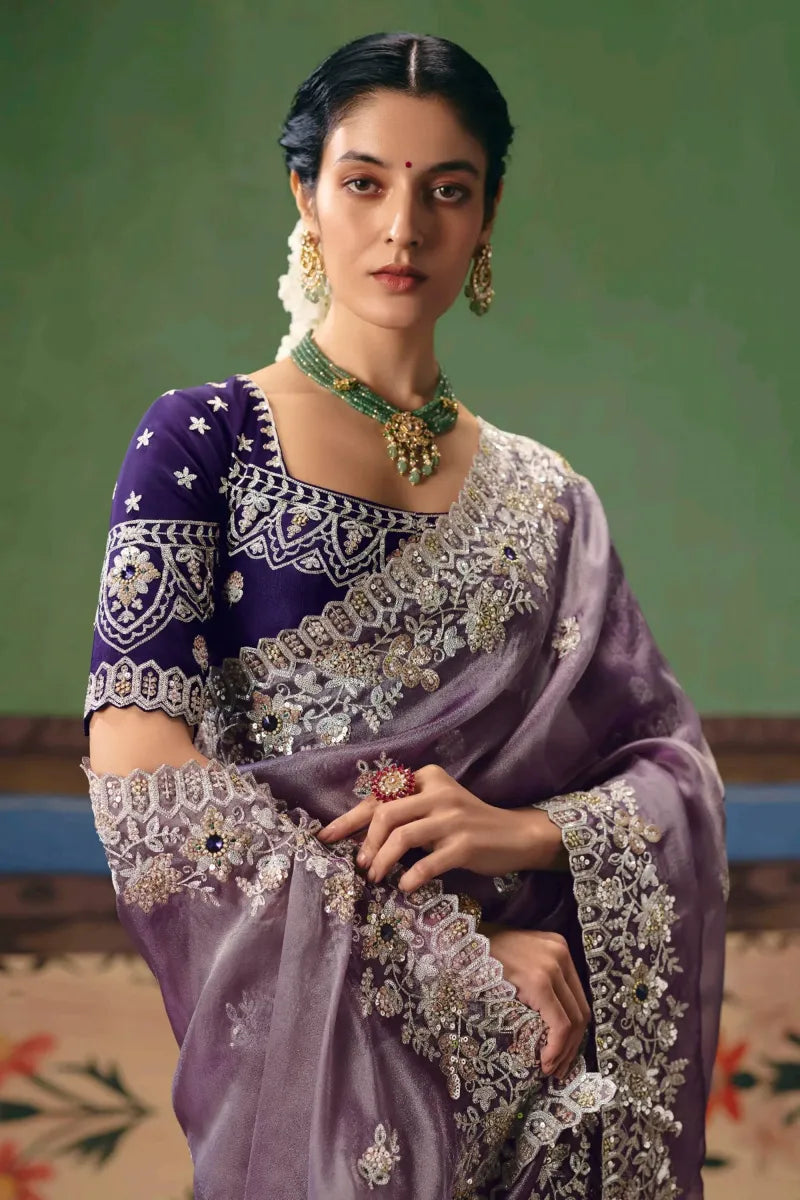 Nayoora Mauve Lavender Shringar Silk Saree