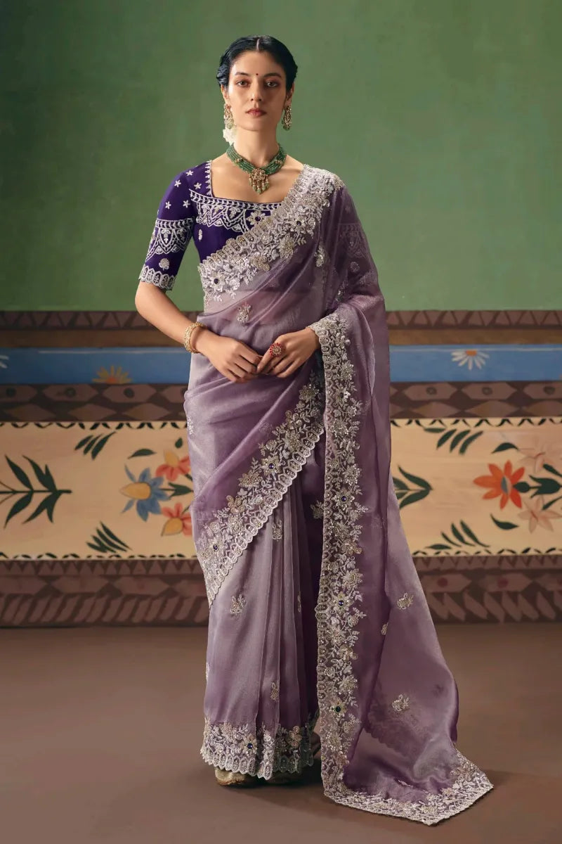 Nayoora Mauve Lavender Shringar Silk Saree
