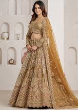 Nayoora Regal Gold Embellished Bridal Net Lehenga Set