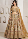 Nayoora Regal Gold Embellished Bridal Net Lehenga Set