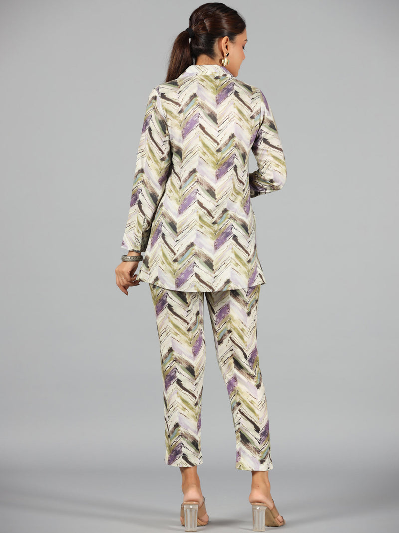 Nayoora Sage Chevron Luxe Co-Ord Set