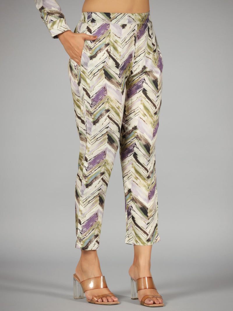 Nayoora Sage Chevron Luxe Co-Ord Set