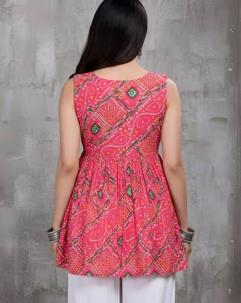 Nayoora Essence Magenta Bandhani Silk Tunic