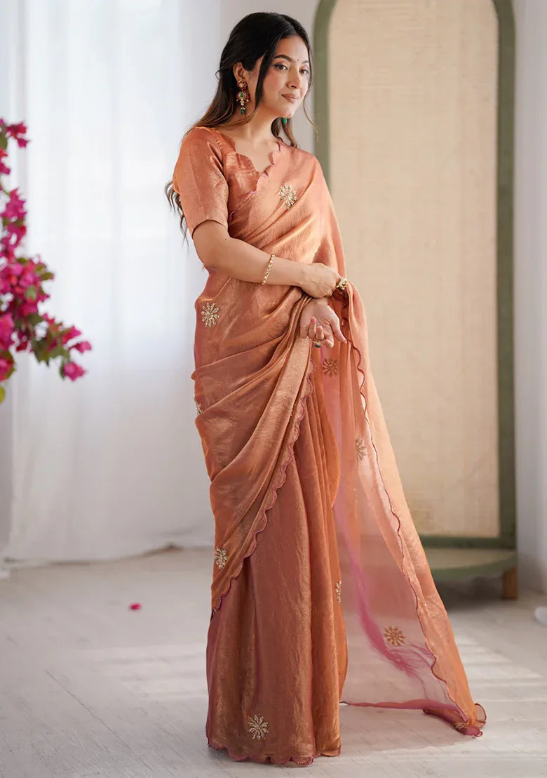 Nayoora Fendy Satin Beaded Designer Saree - Nayoora