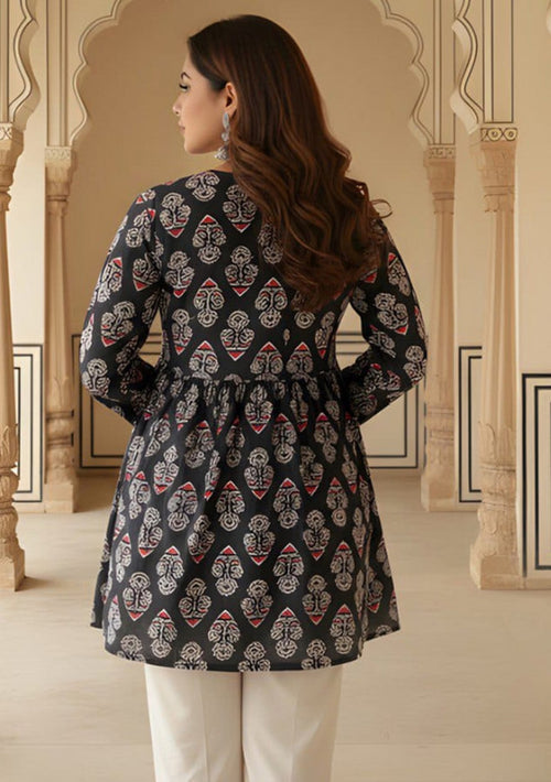 Nayoora Indigo Bloom Artisanal Rayon Tunic