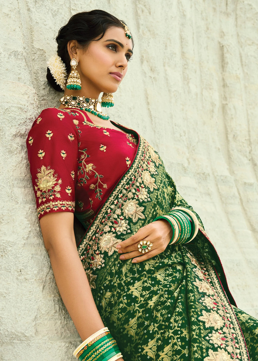 Nayoora Emerald Royale Georgette Embroidered Saree