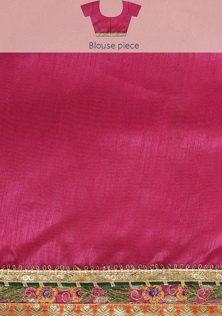 Nayoora Luxe Sunshine Yellow & Magenta Bandhani Moss Chiffon Saree - Nayoora