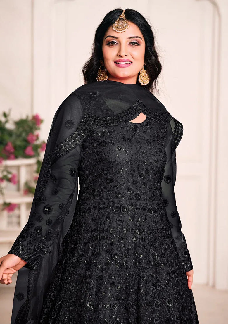 Nayoora Chinnon Printed Mirror Embellished Salwar Suit - Nayoora