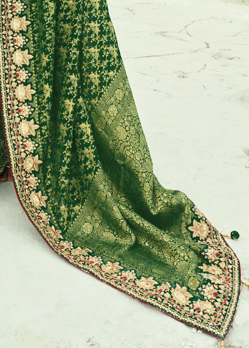 Nayoora Emerald Royale Georgette Embroidered Saree