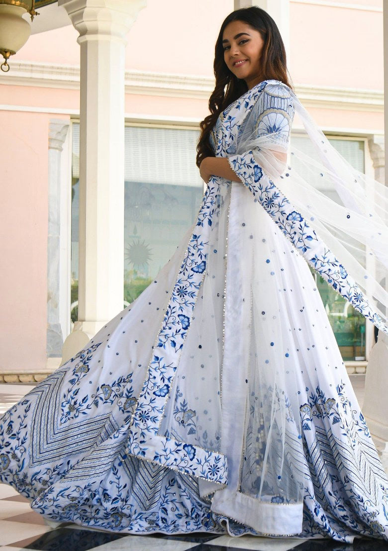 Nayoora Azure Royale Embroidered Lehenga Set