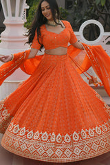 Nayoora Saffron Royale Gotta Embroidered Lehenga Set