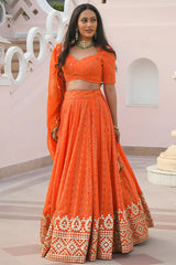 Nayoora Saffron Royale Gotta Embroidered Lehenga Set