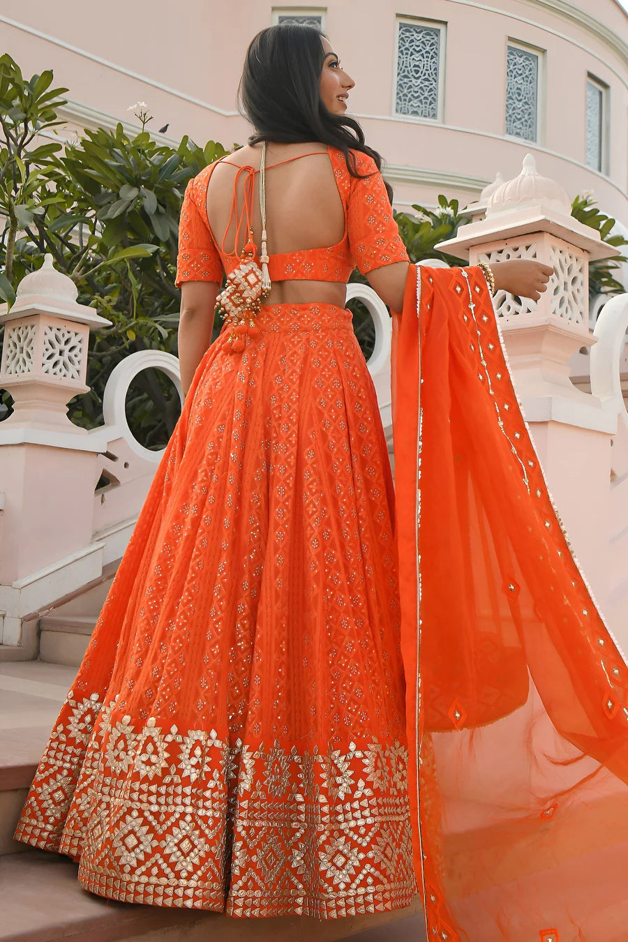 Nayoora Saffron Royale Gotta Embroidered Lehenga Set