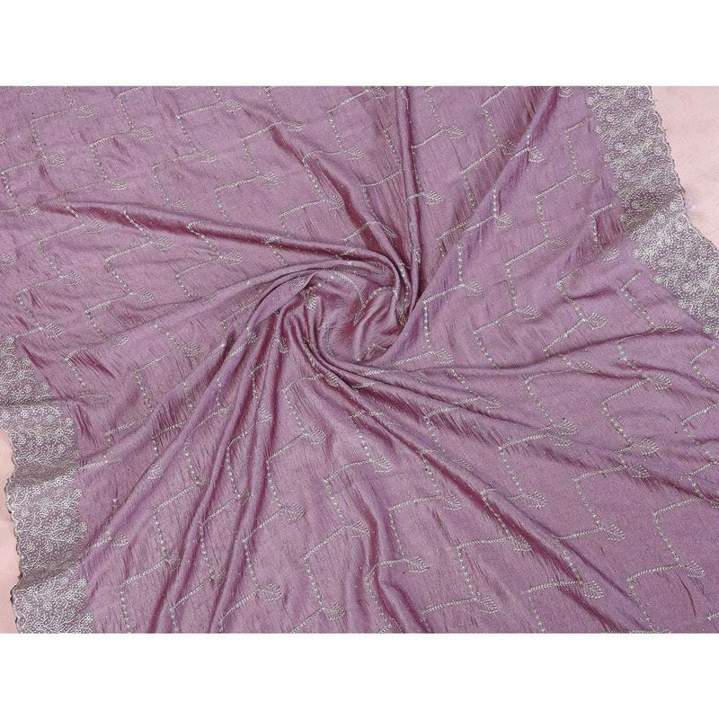 Lavender twill net fabric with geometric pattern and subtle sheen