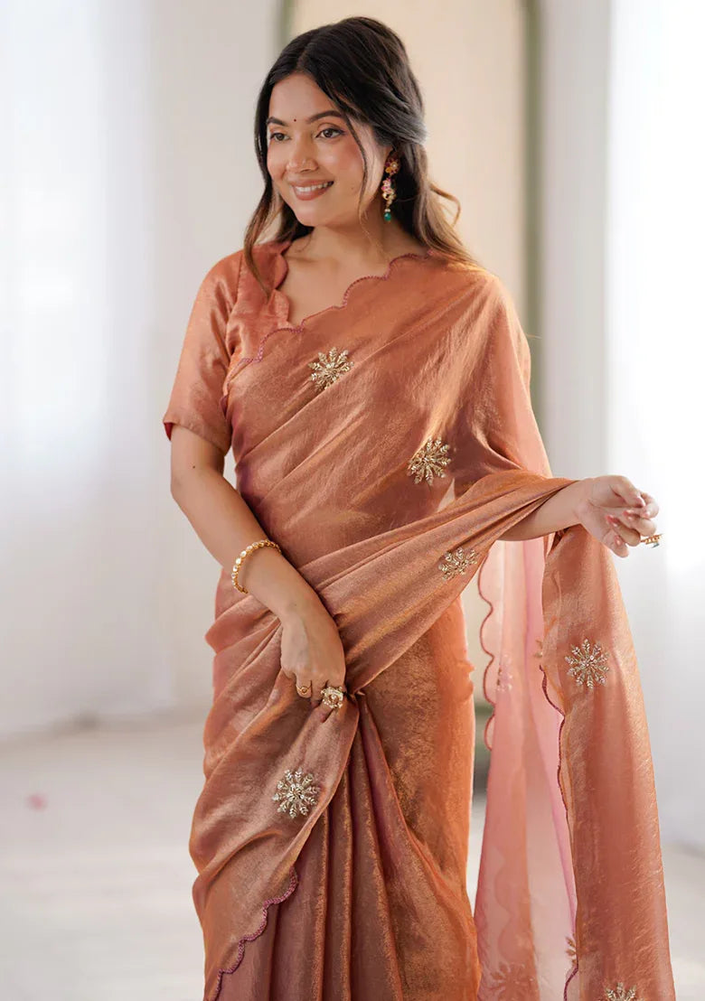 Nayoora Fendy Satin Beaded Designer Saree - Nayoora