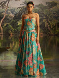 Nayoora Mint Blue Floral Georgette Lehenga Set