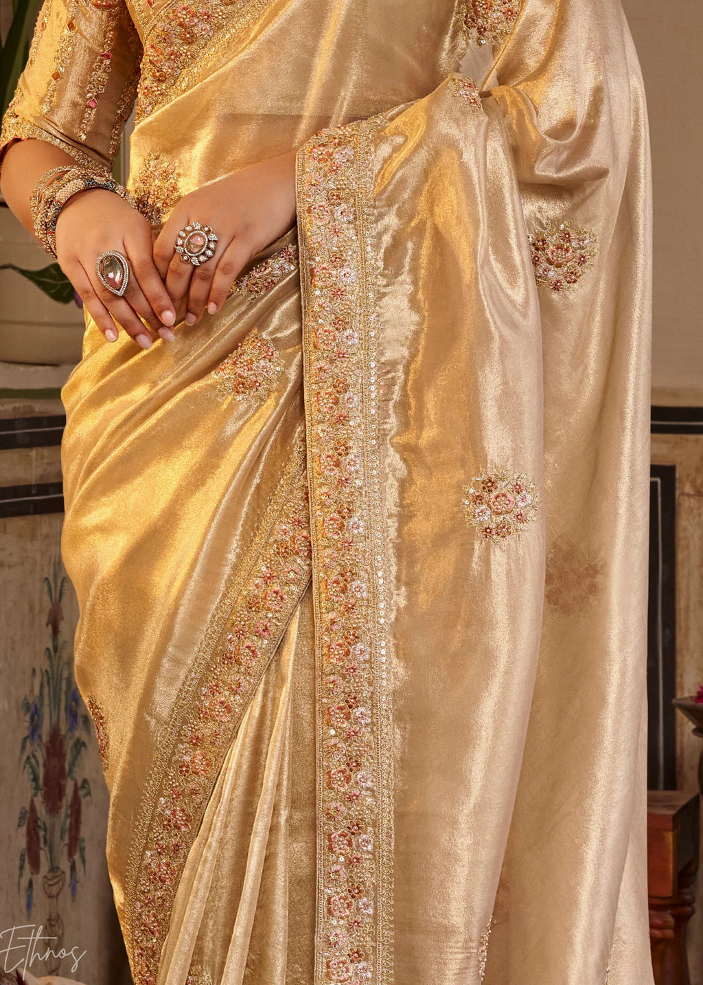 Nayoora Golden Bloom Saree