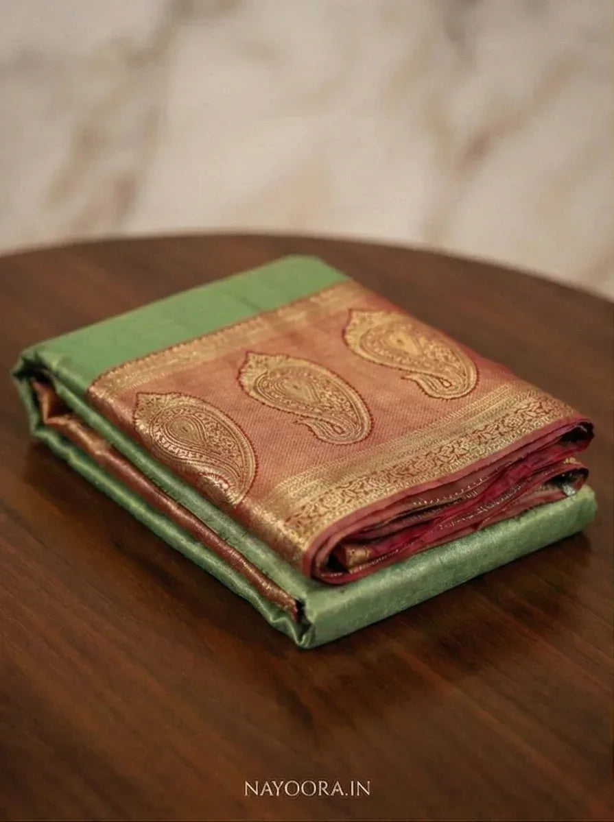 Nayoora Dual Tone Tissue Silk Kanjivaram Designer Saree - Nayoora