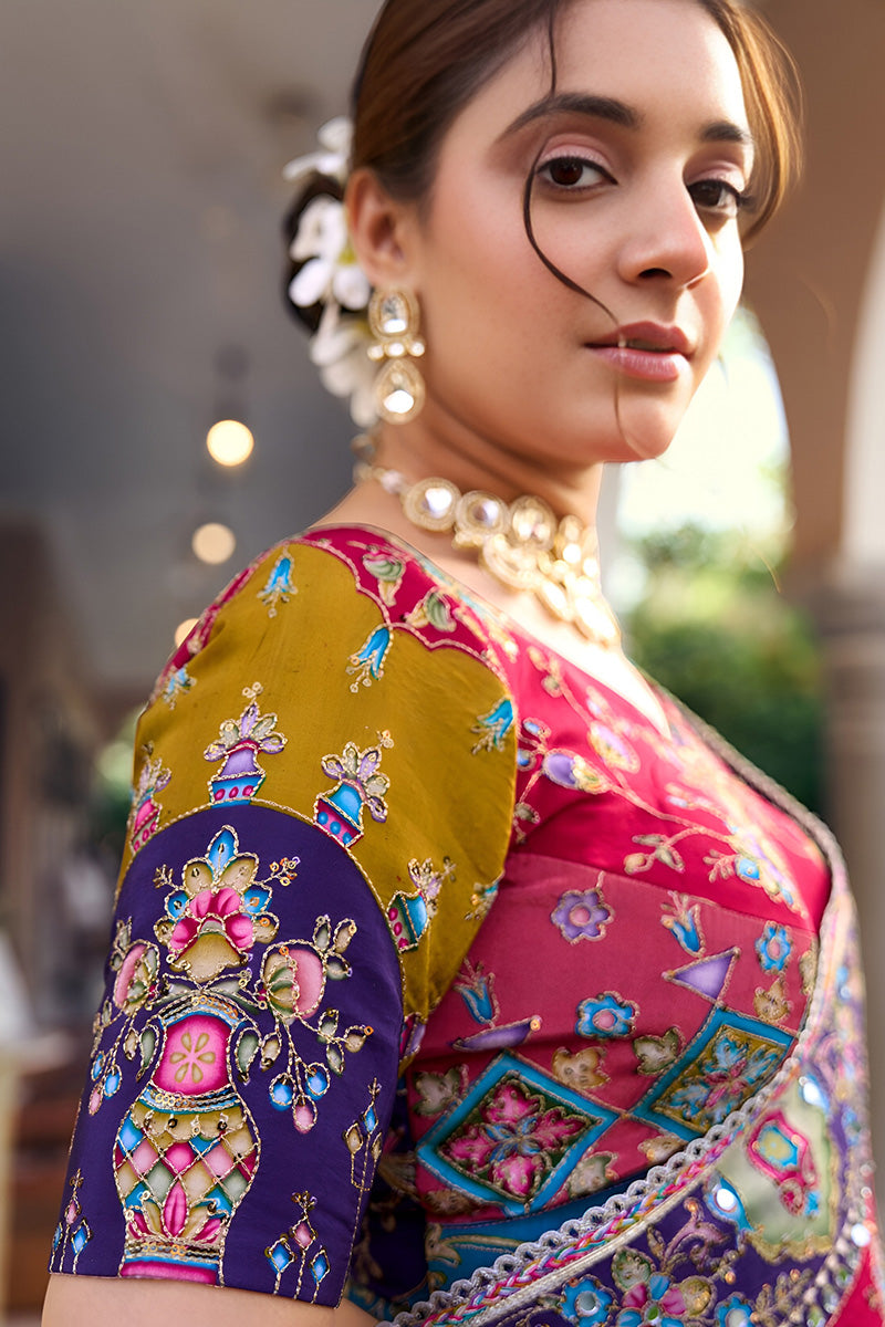 Nayoora Rang Dhara Multicolor Premium Mirror Work Designer Saree