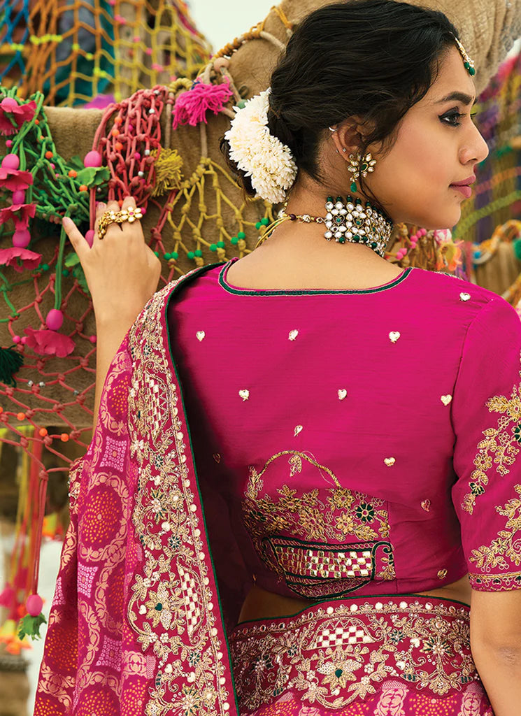 Nayoora Regal Rani Pink Georgette Embroidered Saree