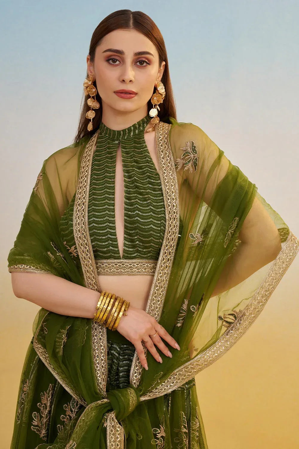 Nayoora Premium Butterfly Net Sequin Embroidered Designer Lehenga - Nayoora