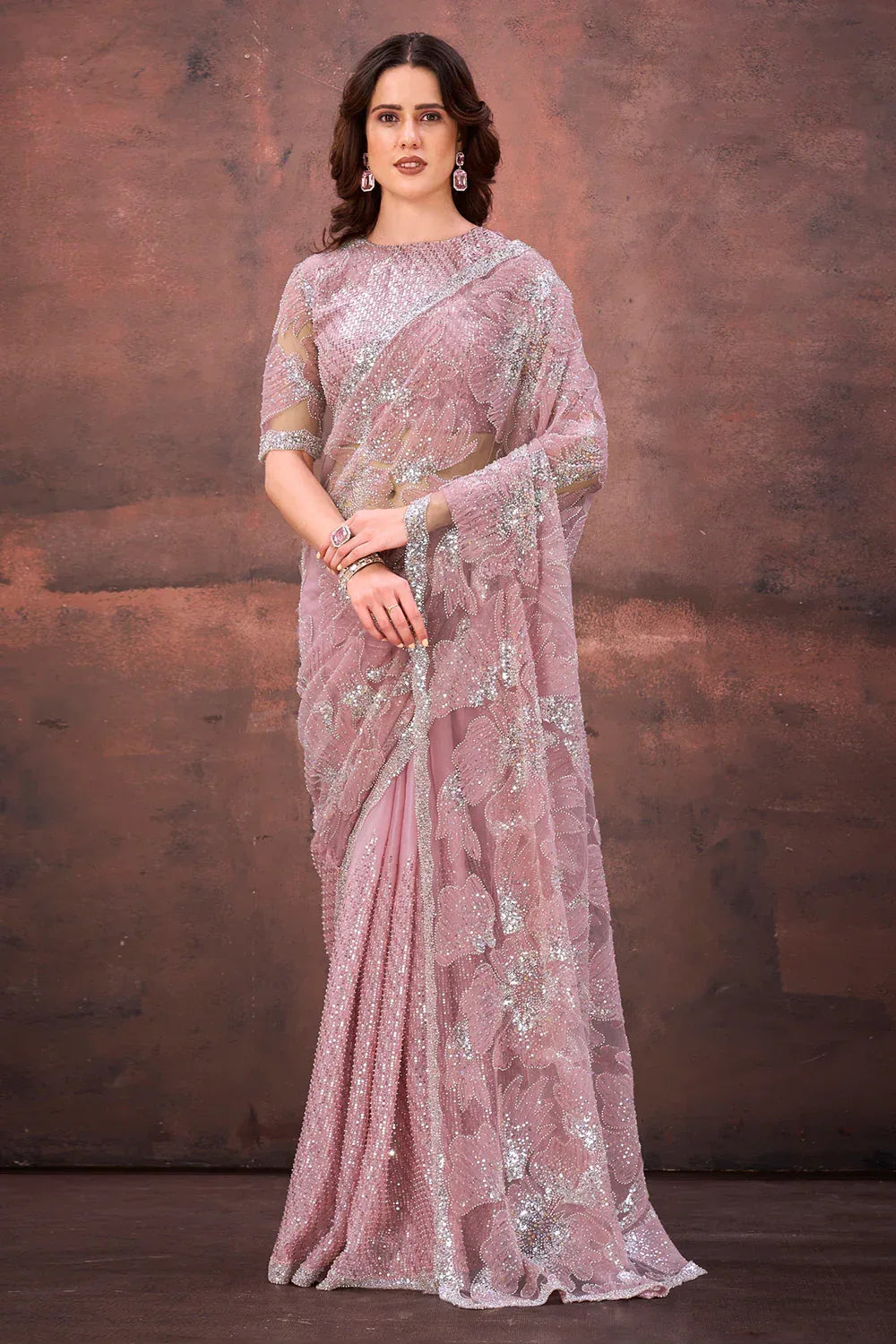 Nayoora Luxury Jimmy Choo Net Saree with Stitched Blouse - Nayoora