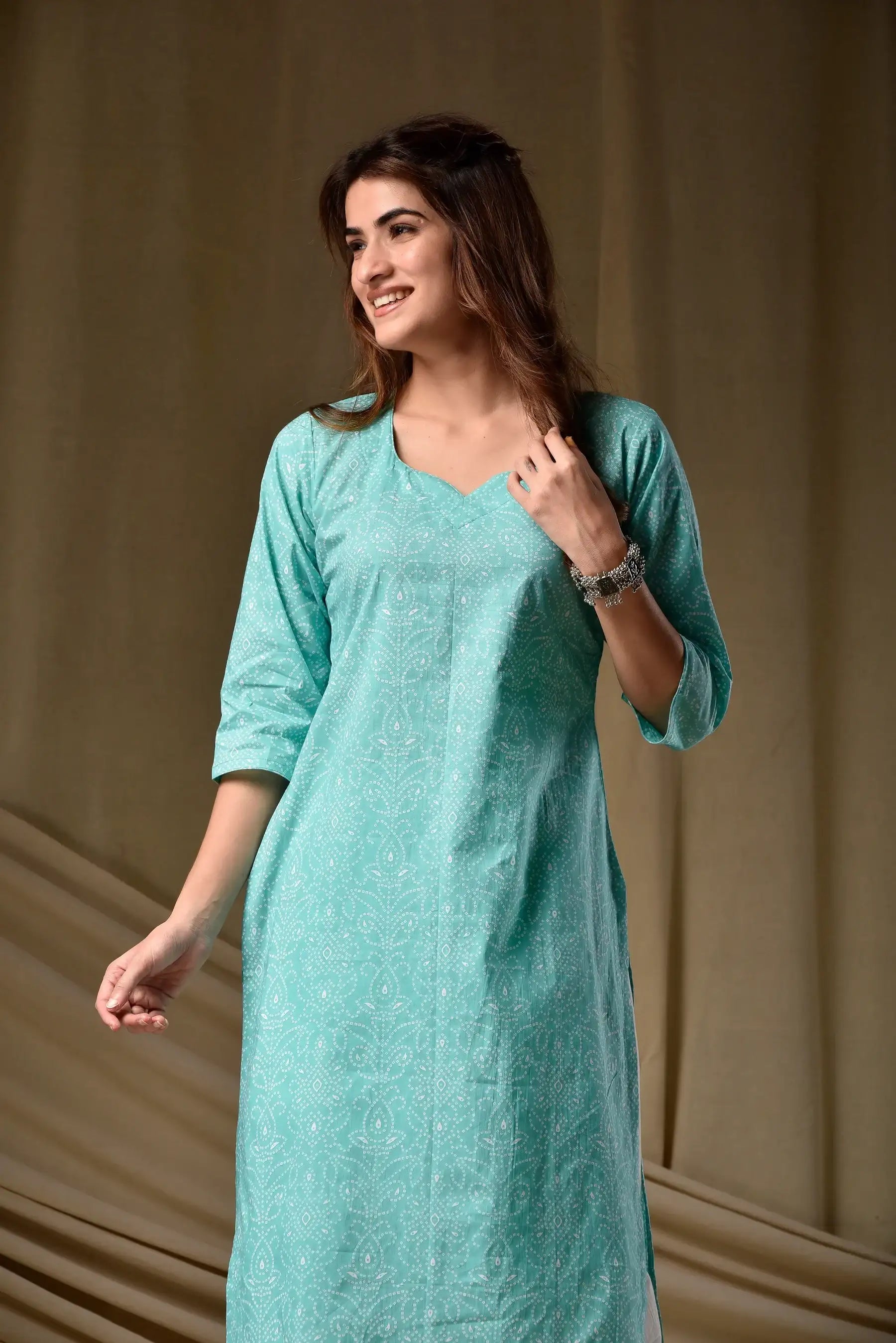 Nayoora Mint Green Ira Rayon Kurti