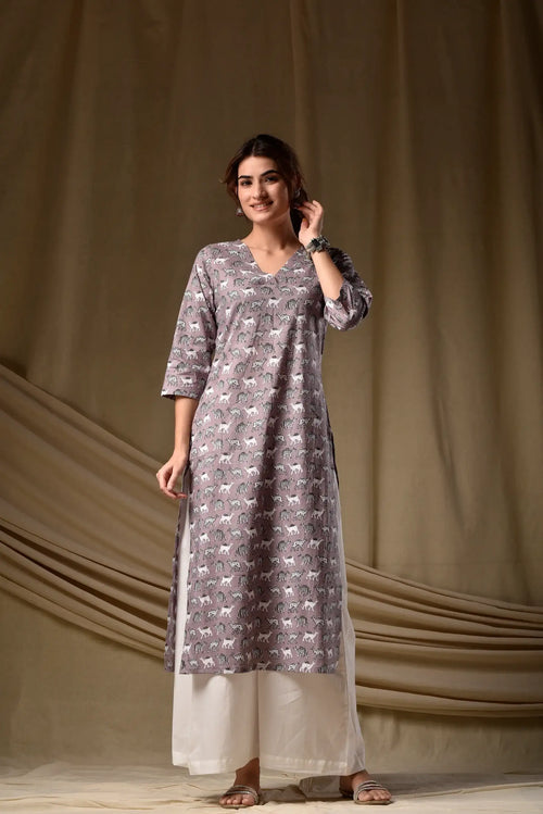 Nayoora Mauve Ira Rayon Kurti