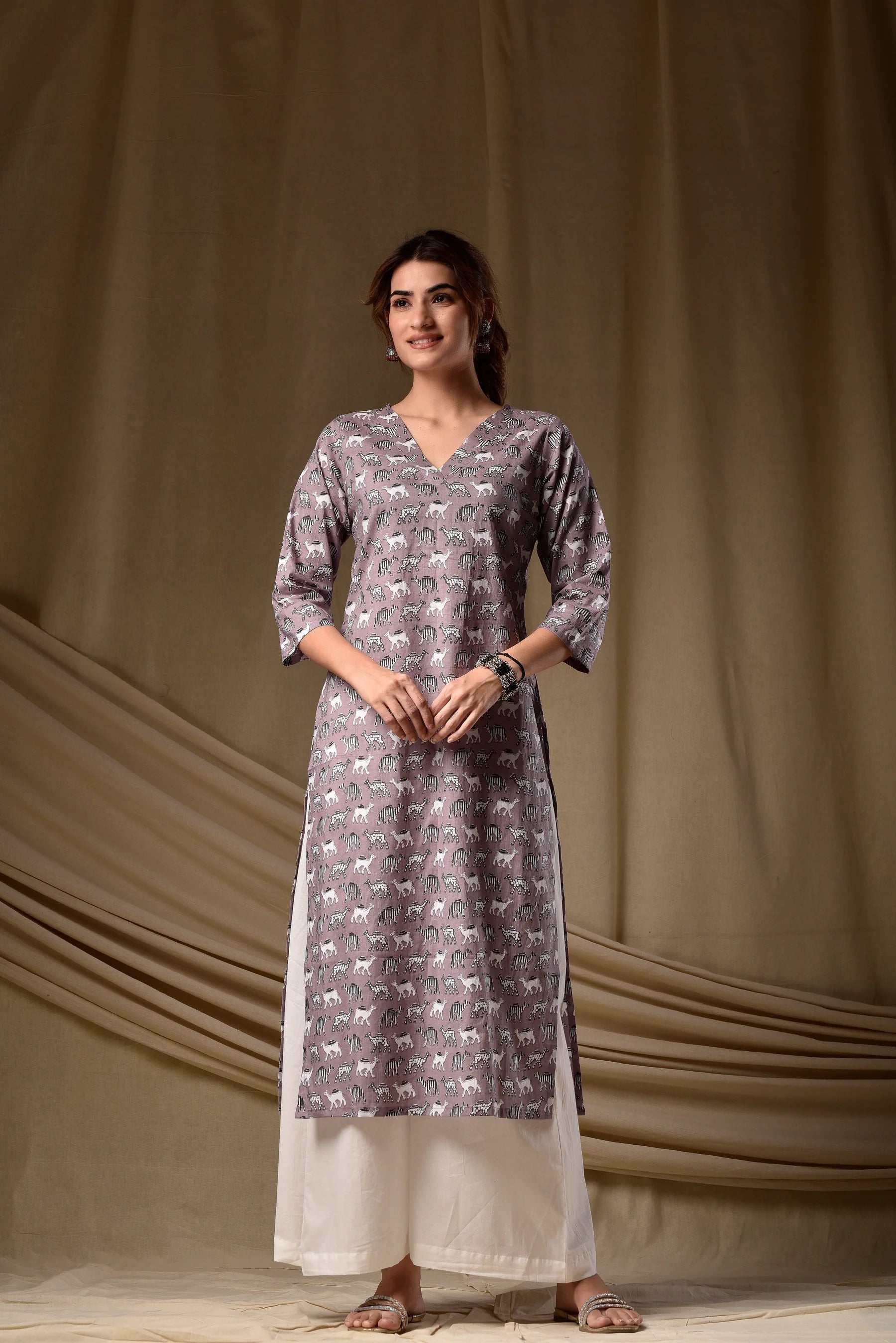 Nayoora Mauve Ira Rayon Kurti