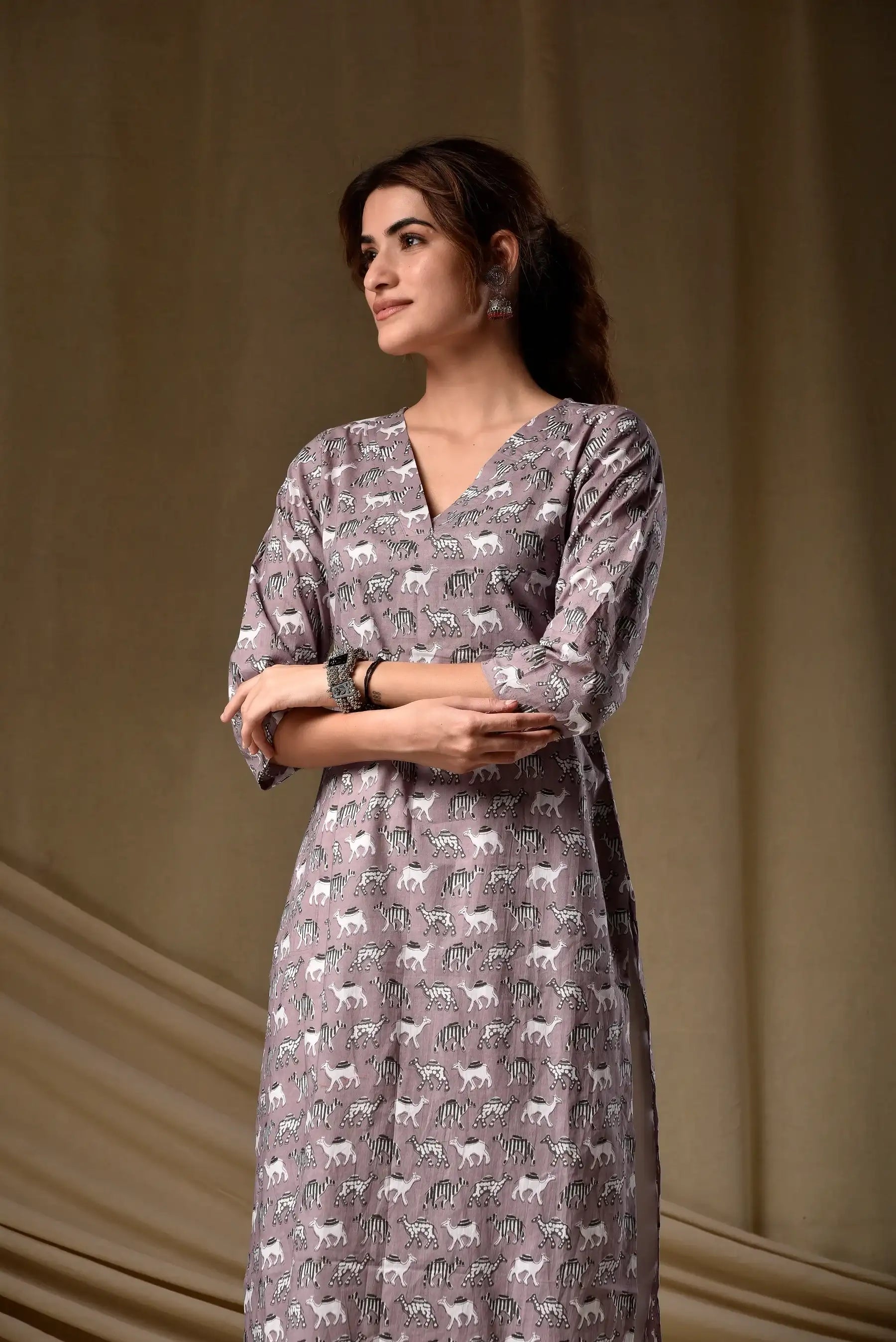 Nayoora Mauve Ira Rayon Kurti