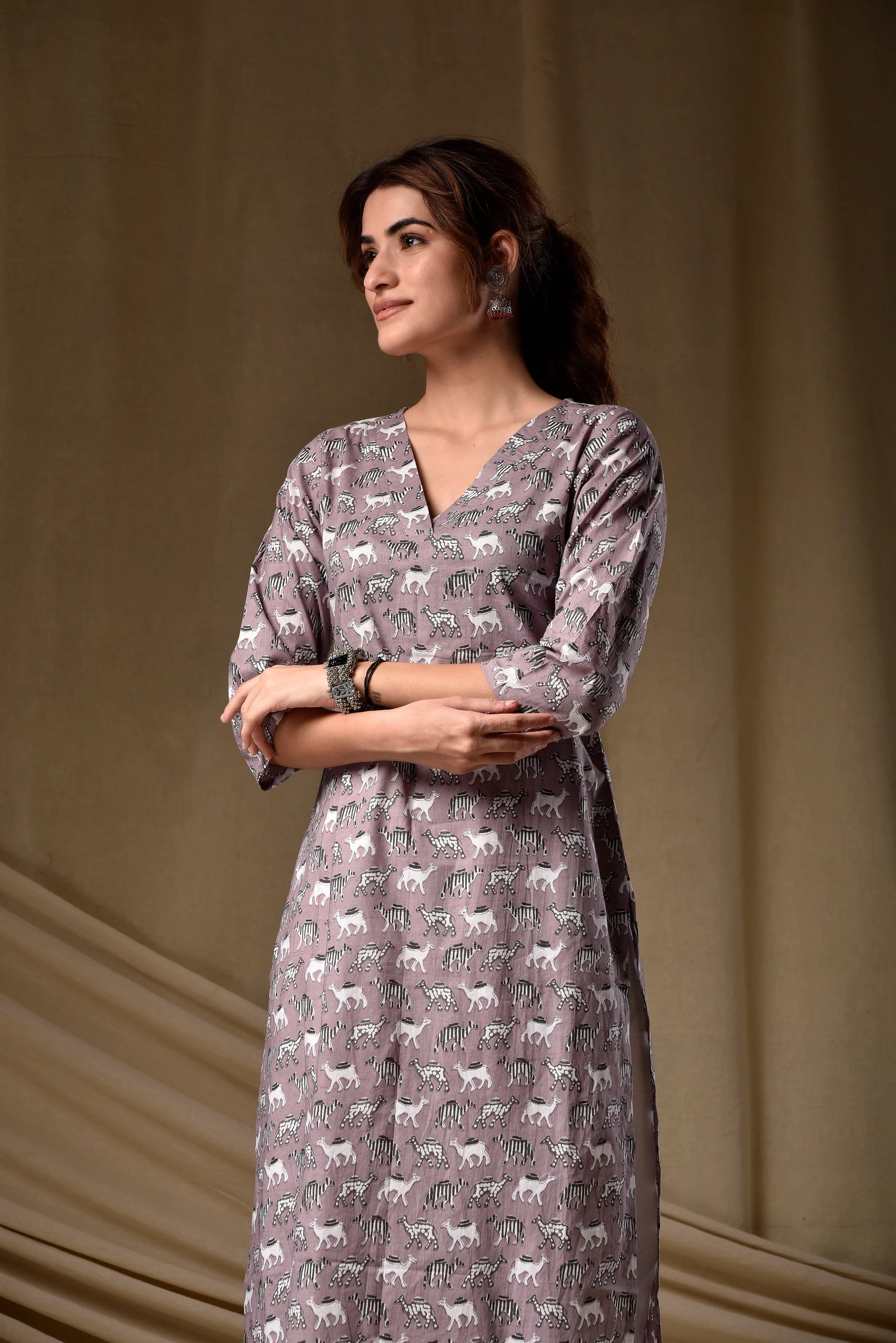 Nayoora Mauve Ira Rayon Kurti