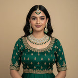 Nayoora Emerald Green Kundan Choker Jewellery Set