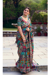 Nayoora Multicolor Premium Mirror Work Designer Saree