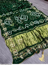 Nayoora Hand Bandhani Pure Gajji Silk Saree
