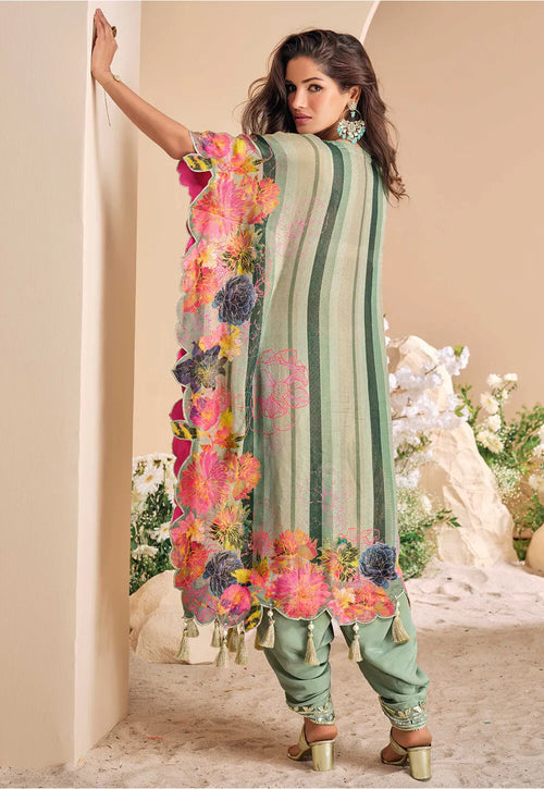 Nayoora Emerald Bloom Embellished Kaftan Suit Set