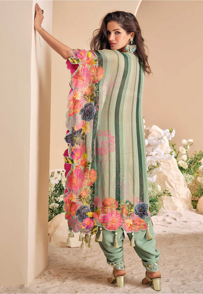 Nayoora Emerald Bloom Embellished Kaftan Suit Set