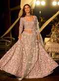 Nayoora Riyaasat Mint Swarovski Net Lehenga