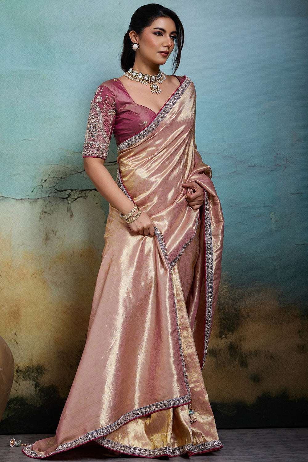 Nayoora Metallic Banarasi Tissue Saree