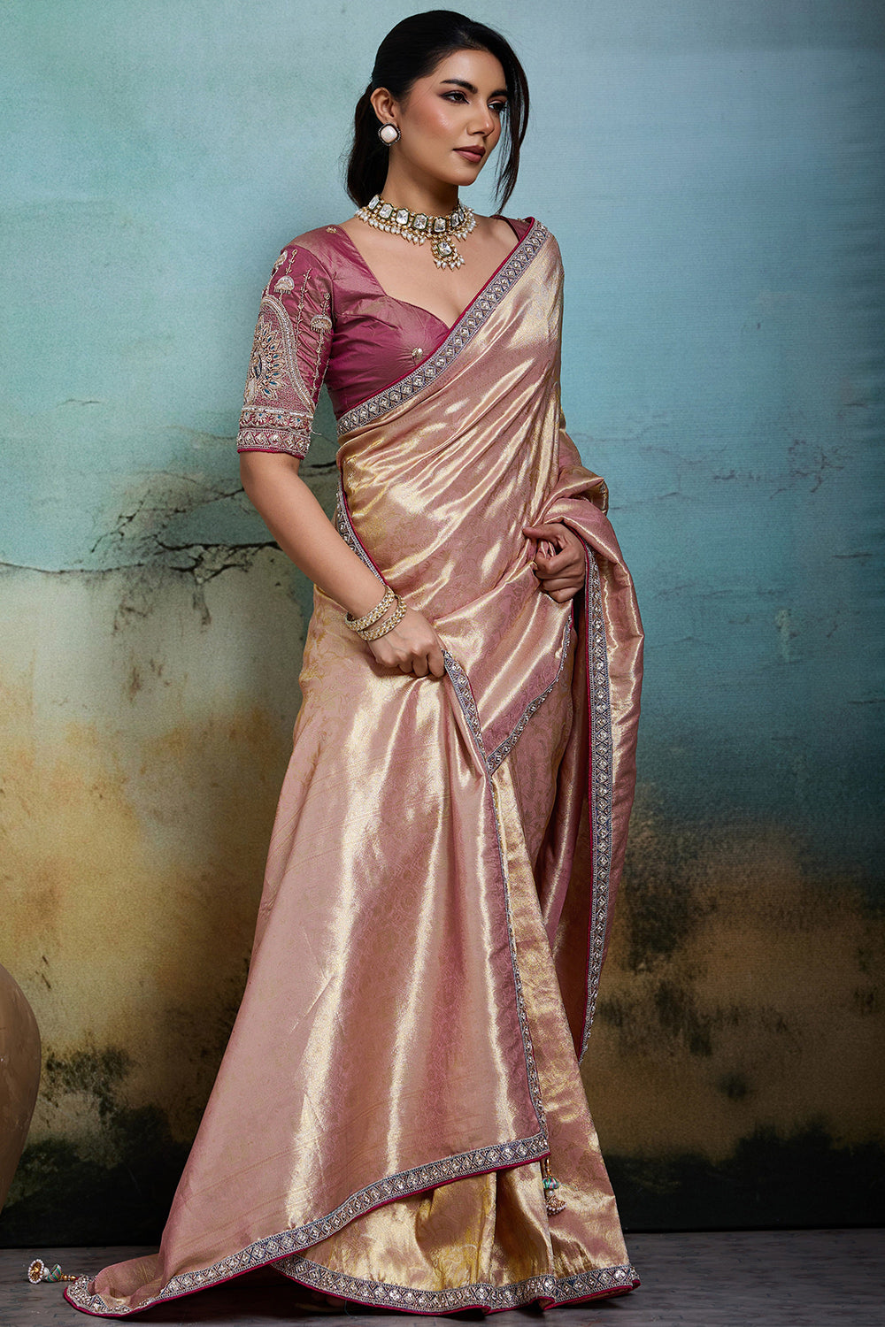 Nayoora Metallic Banarasi Tissue Saree
