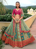 Nayoora Celestia Mint & Magenta Lehenga