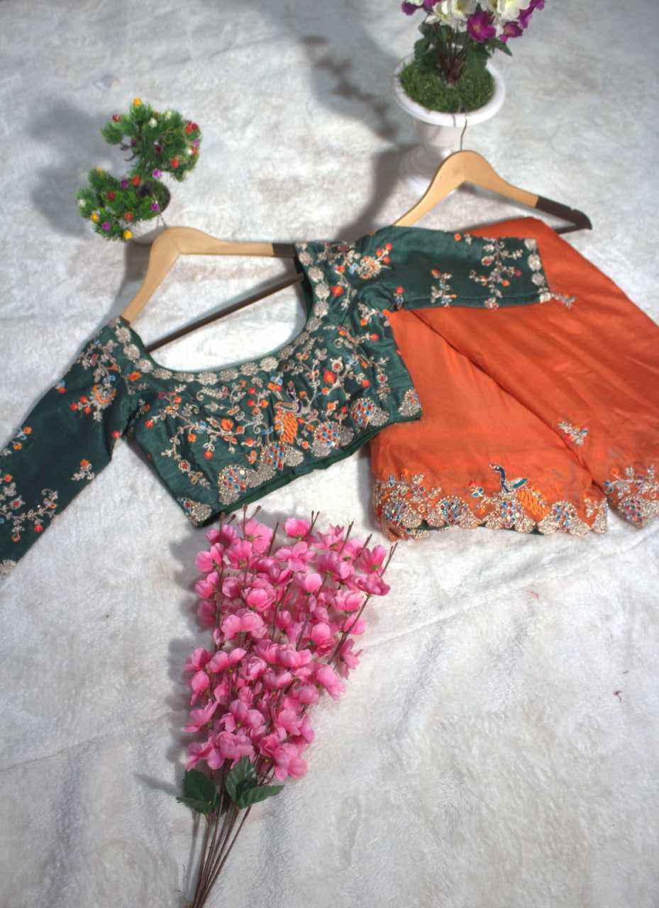 Nayoora Amber Bloom Organza Mirror Saree - Nayoora