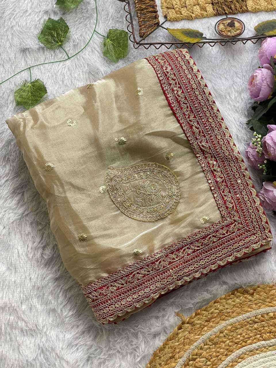 Nayoora Blush Pink Jimmy Choo Saree with Stitched Blouse - Nayoora