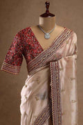 Nayoora Blush Pink Jimmy Choo Saree with Stitched Blouse - Nayoora