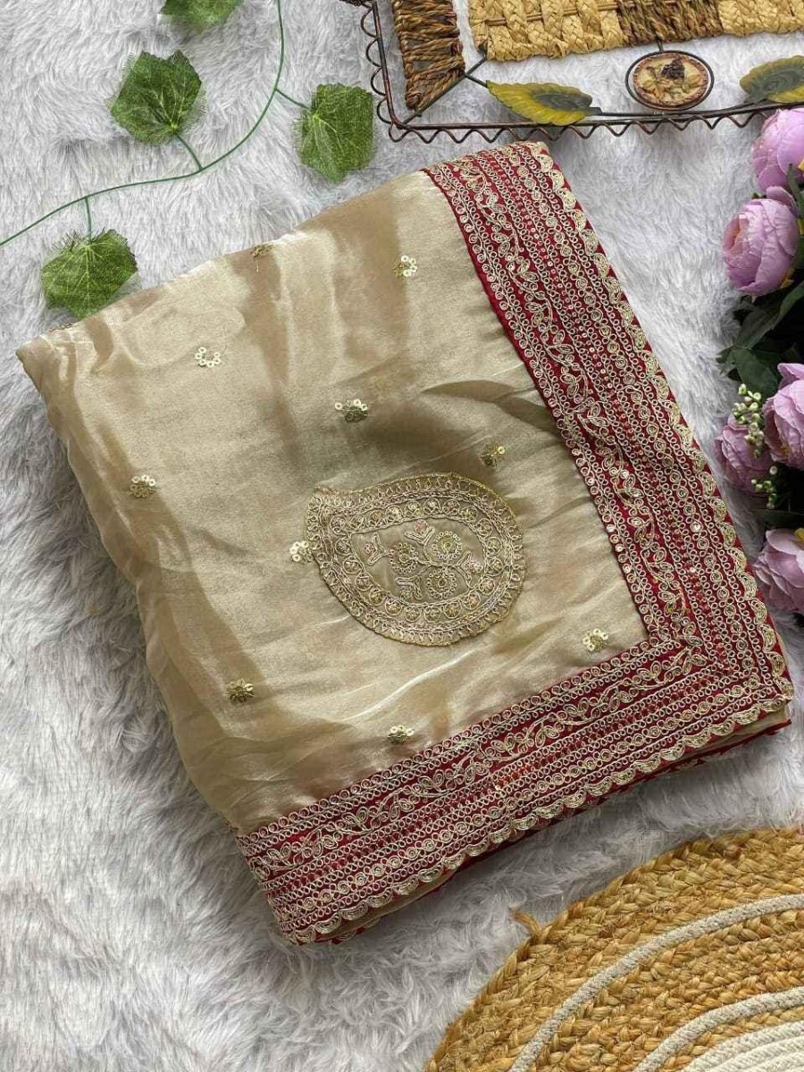Nayoora Blush Pink Jimmy Choo Saree with Stitched Blouse - Nayoora