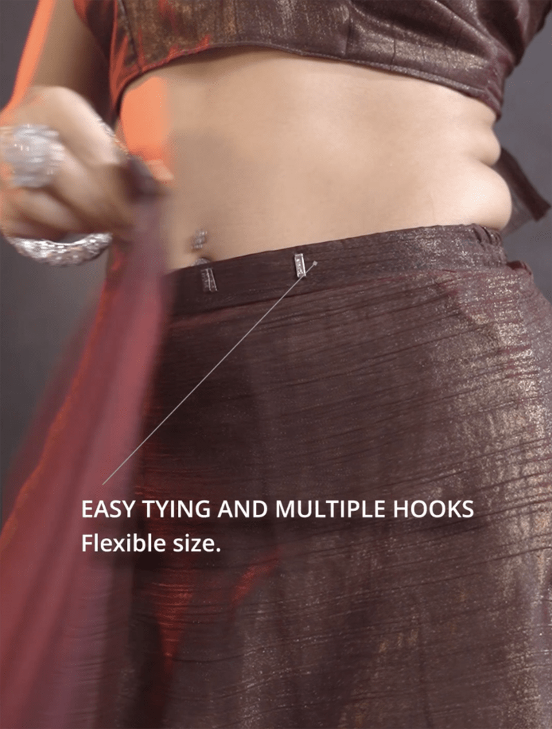 Nayoora Brown Gold Satin Chiffon Readymade Saree – Elegant Pre - Stitched Drape & Glossy Designer Finish - Nayoora